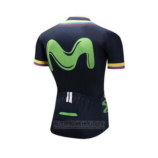 2018 Fahrradbekleidung Movistar Champion Kolumbien Trikot Kurzarm und Tragerhose - zum Schließen ins Bild klicken